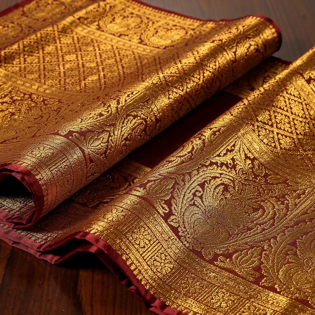 Banarasi Brocade — Traditional handloom silk with gold zari weaving from Varanasi | Varsha Sharma atelier