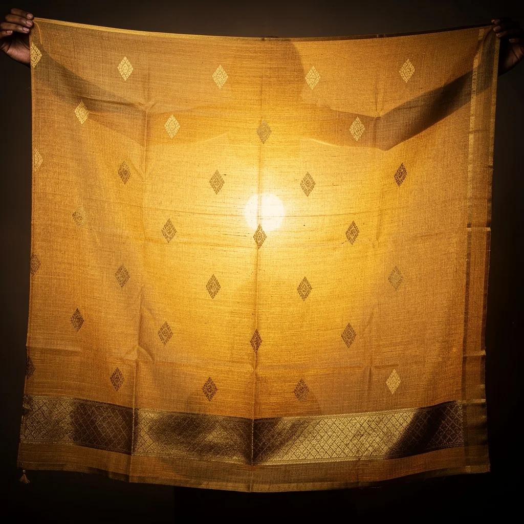 Chanderi Silk — Gossamer-weight handloom fabric with gold buti patterns from Chanderi, MP | Varsha Sharma atelier