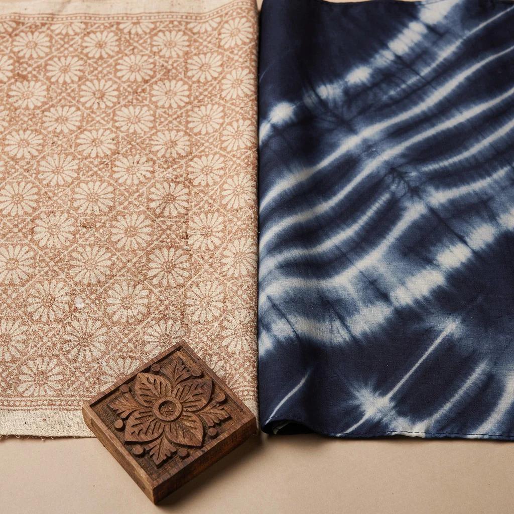 Block Print & Shibori — Sanganeri hand block print and arashi shibori tie-dye techniques | Dharaa Collection by Varsha Sharma