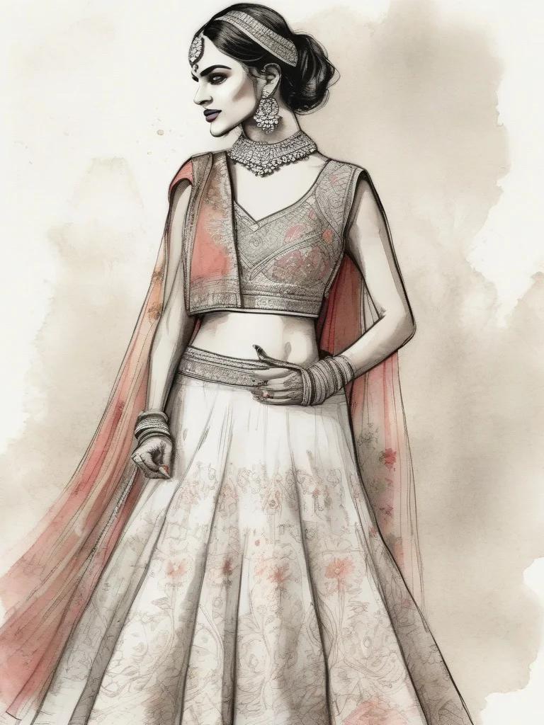 Fashion sketch for the Noor collection by Varsha Sharma